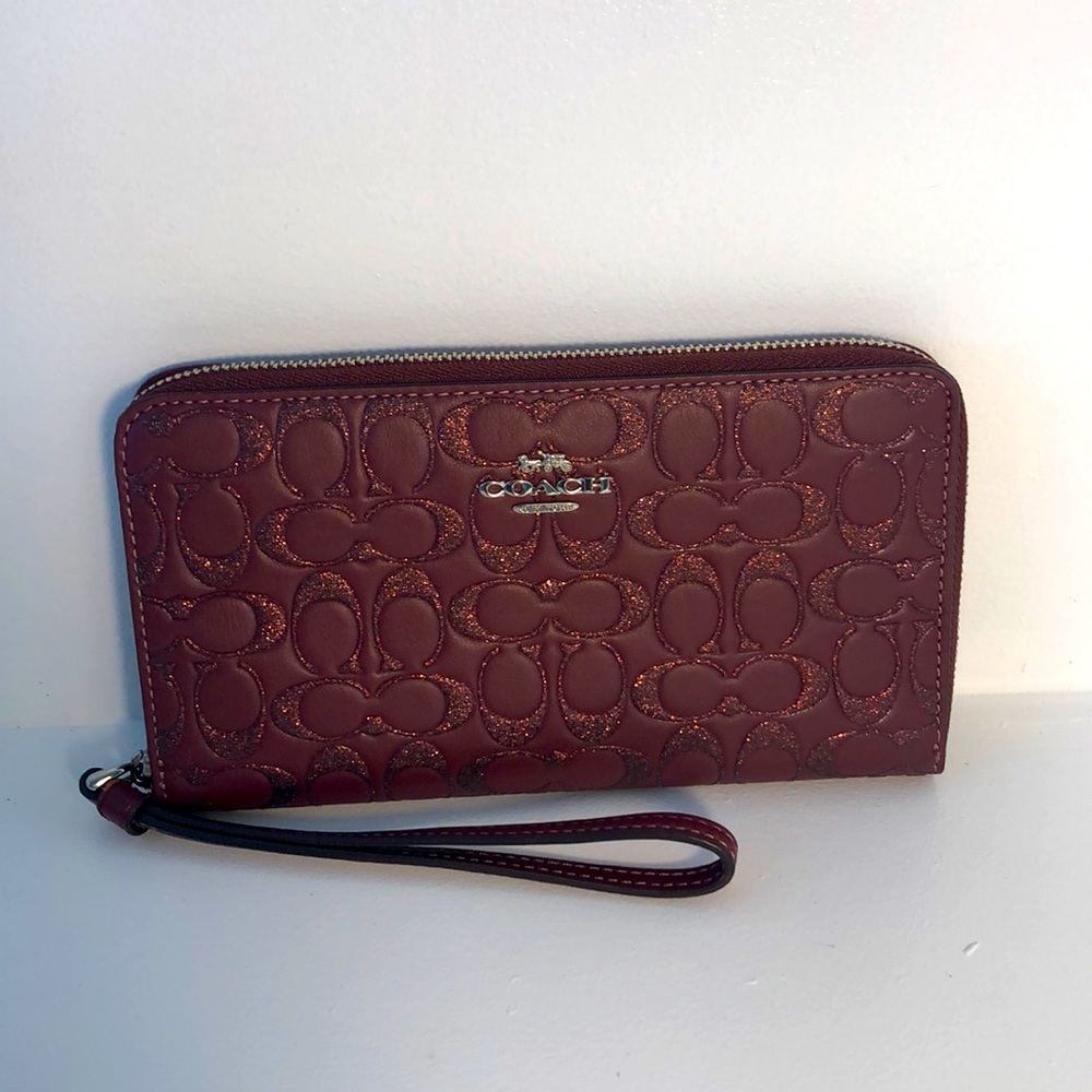 Berry Coach Wristlet Wallet
